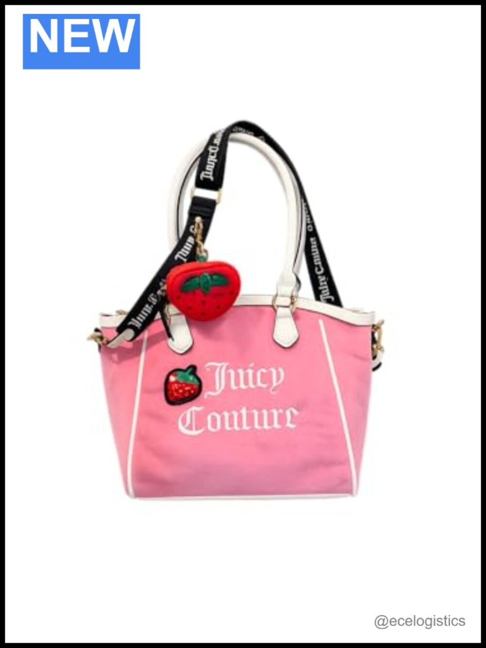 Juicy Couture Sweet N Juicy Tote Terry Cloth Crossbody Satchel